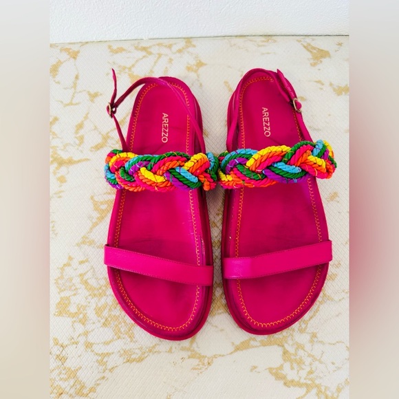 AREZZO Women’s Pink Multicolor Sandals EU 41 - Picture 2 of 5